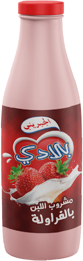 لبن بطعم الفراوله 1 لتر الجبريني
